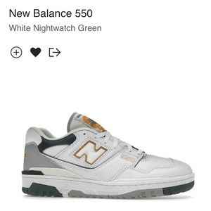 New Balance 550 White Nightwatch Green, U.S men’s size 6.5
